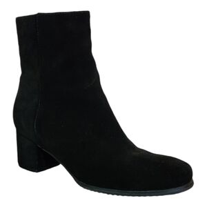 Bolondo Alida Black Ankle Boots Waterproof Suede Shoes Womens Heeled Booties